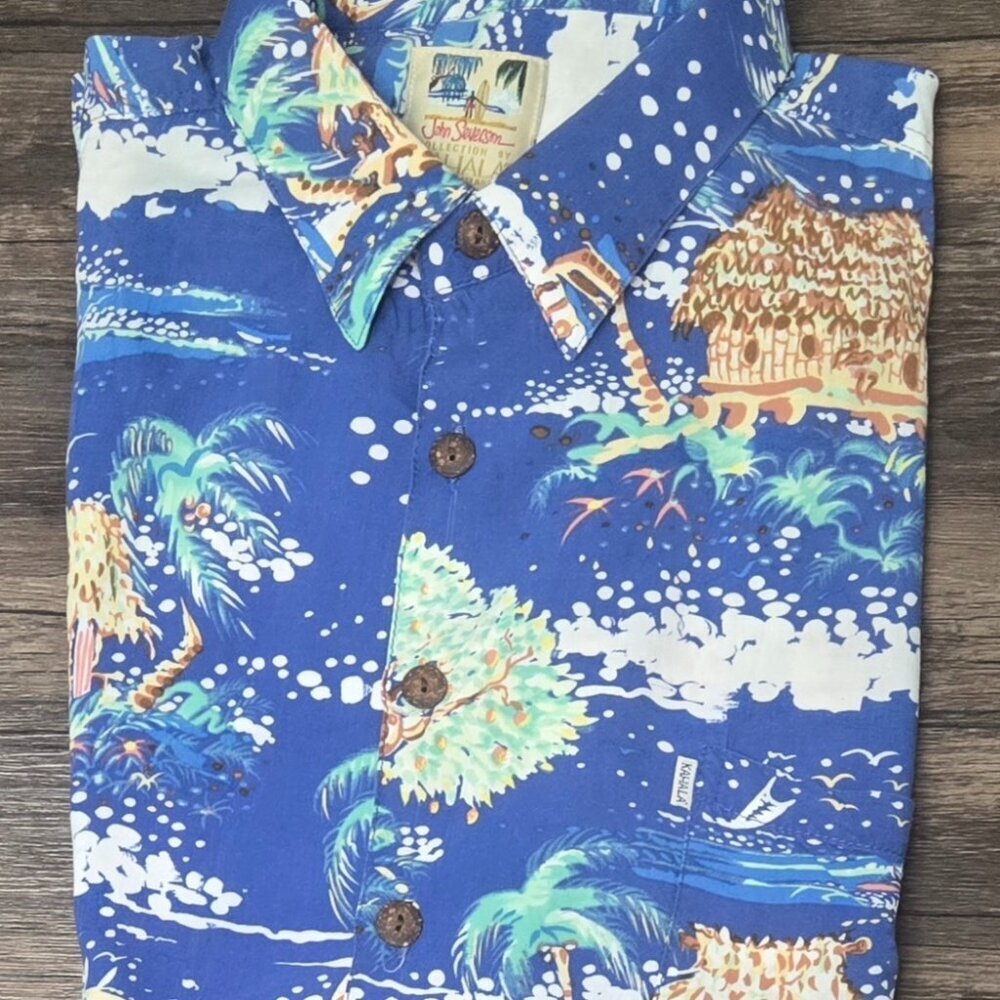 John Severson Kahala Hawaiian Island Tropical Vacay Cruise Summer Rayon Shirt